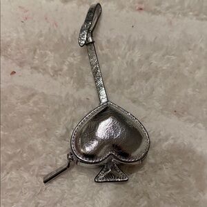 Kate Spade Metallic Silver Spade Key Holder